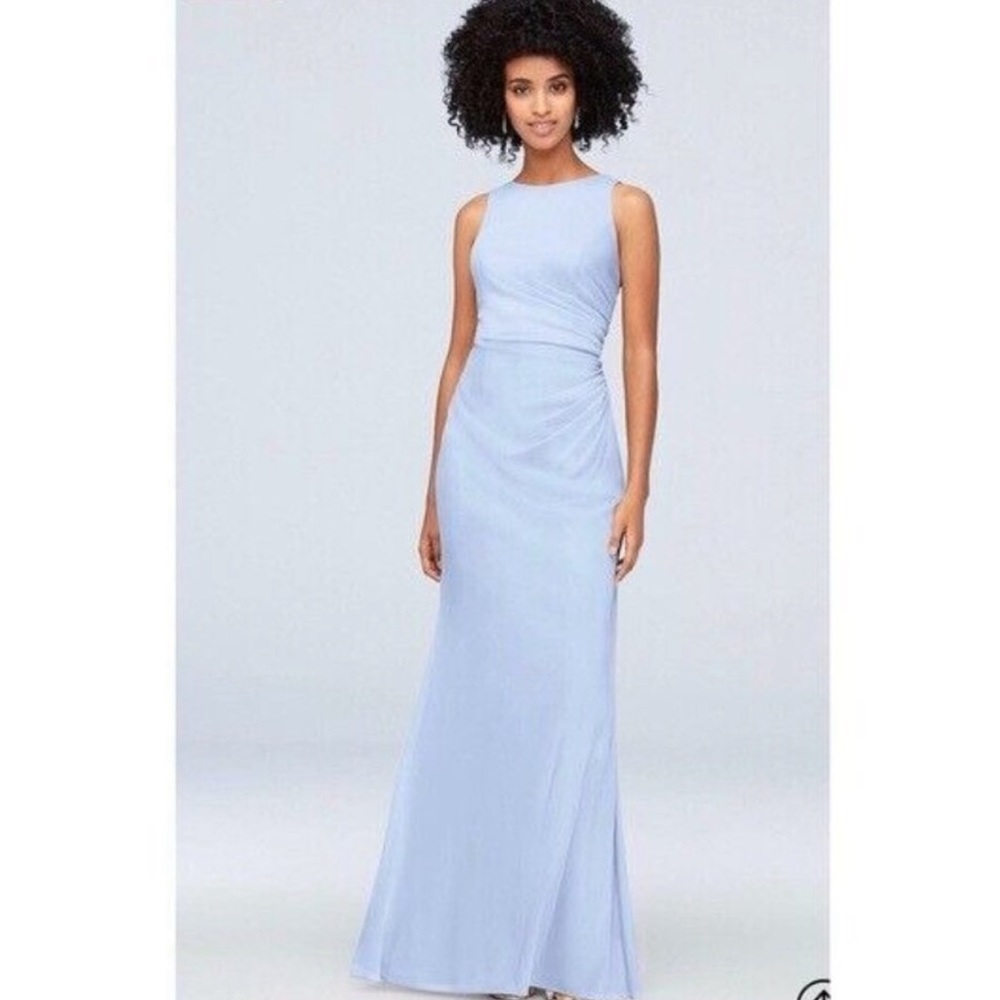 High Neck Ruched Waist Bridesmaid Dress from David’s Bridal